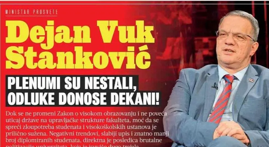 Министар Станковић у интервјуу за Курир говорио је о свим важним темама из области образовања